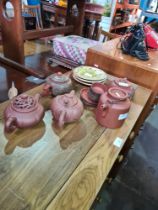 A small quantity of oriental teapots and sundry mostly Chinese