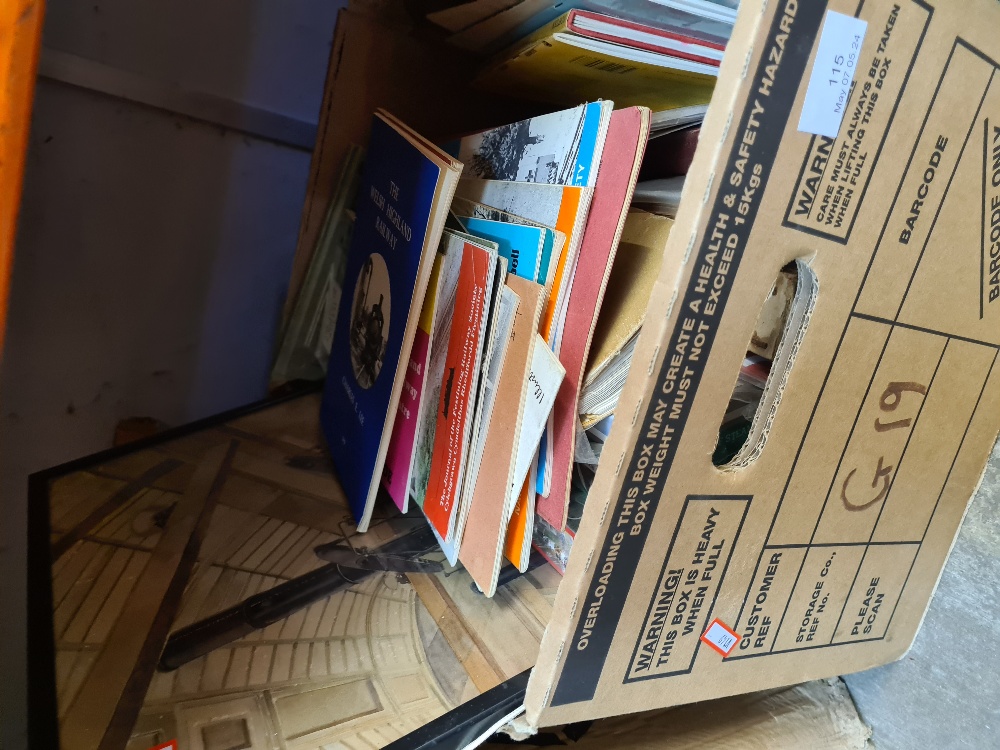 Two boxes of books including railway and sundry