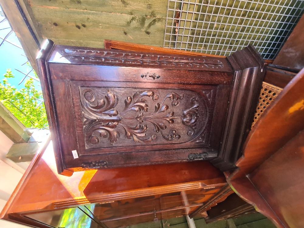 Various household furniture to include a small carved oak hanging corner cupboard - Image 3 of 4