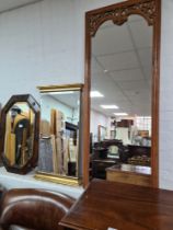 Three various mirrors including a 1930s oak exampe (3)