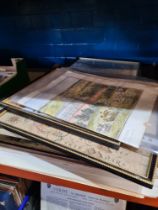 A small quantity of antique maps, old prints and sundry
