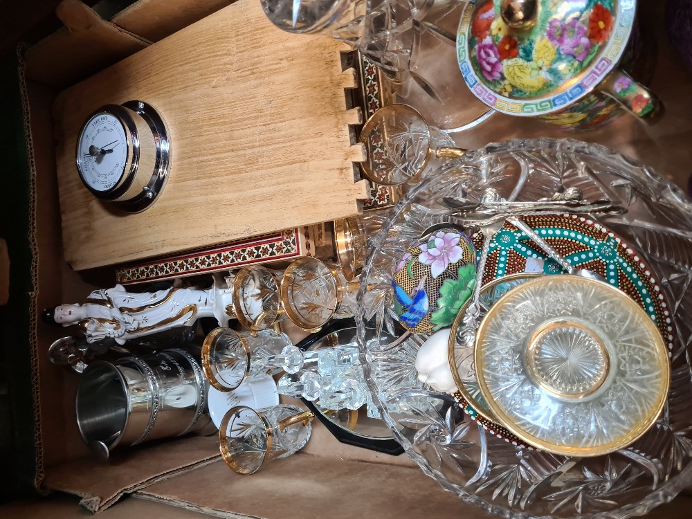 A tray of glassware and sundry