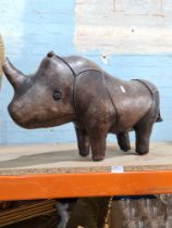 A leather covered Rhino by Omersa and retailed by Liberty