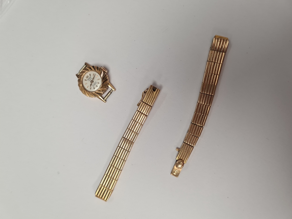 Ladies 18K yellow gold cased Miramar 18 Ruby Cocktail watch, case marked 18K, 5243, and 18K yellow g
