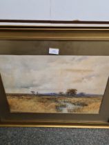 Charles Pigott, a pair of watercolours, a Heathland View and Harvest Time, both isgned, 49cm x 34cm