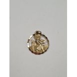 9ct yellow gold St Christopher pendant, 2cm diameter marked 375, London GJ Ltd., for Georg Jensen, a