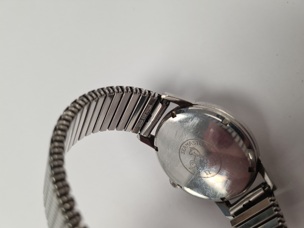 Omega; A vintage 'Omega' Seamaster 30 watch with cream dial and rose gold baton markers, hands and s - Image 4 of 5