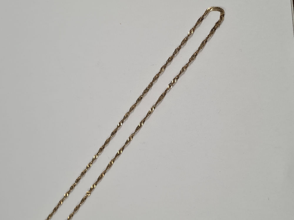 9ct yellow gold twisted curb link necklace, marked 375, 51cm, approx 4.86g