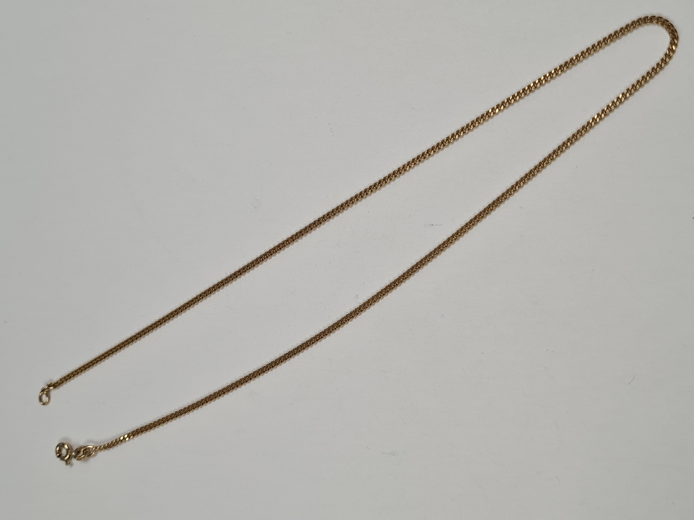 9ct yellow gold curblink necklace, approx 40cm, marked 375, approx 4.77g