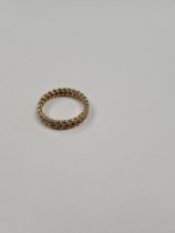 9ct yellow gold plaited wedding band, marked 375, size Q, approx 2.8g