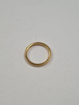 22ct gold wedding band, size P, marked 22, Birmingham, approx 4.28g