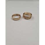 Two 9ct yellow gold wedding bands, both by B Bros, marked 375, approx 6.06g