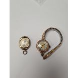 9ct yellow gold cased "Verity" watch head, marked 375, Dennison and a 9ct gold cased watch on expand