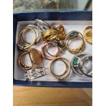 Tray of modern dress rings, some silver examples