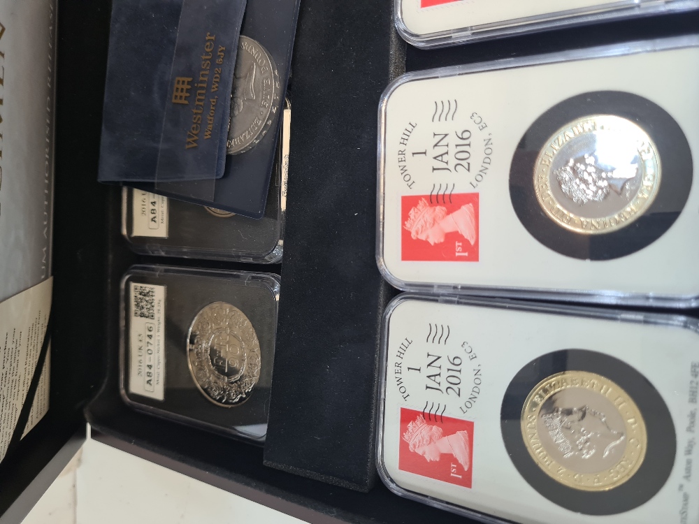 A Silver Proof 2018 RAF Centenary 3 coin set, a Silver Proof 2019 3 coin D-Day set, a 2016 UK Date S - Bild 10 aus 13