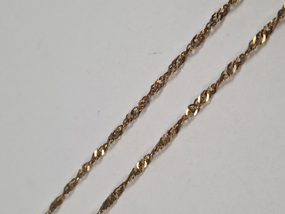 9ct yellow gold twisted curb link necklace, marked 375, 51cm, approx 4.86g - Image 2 of 6