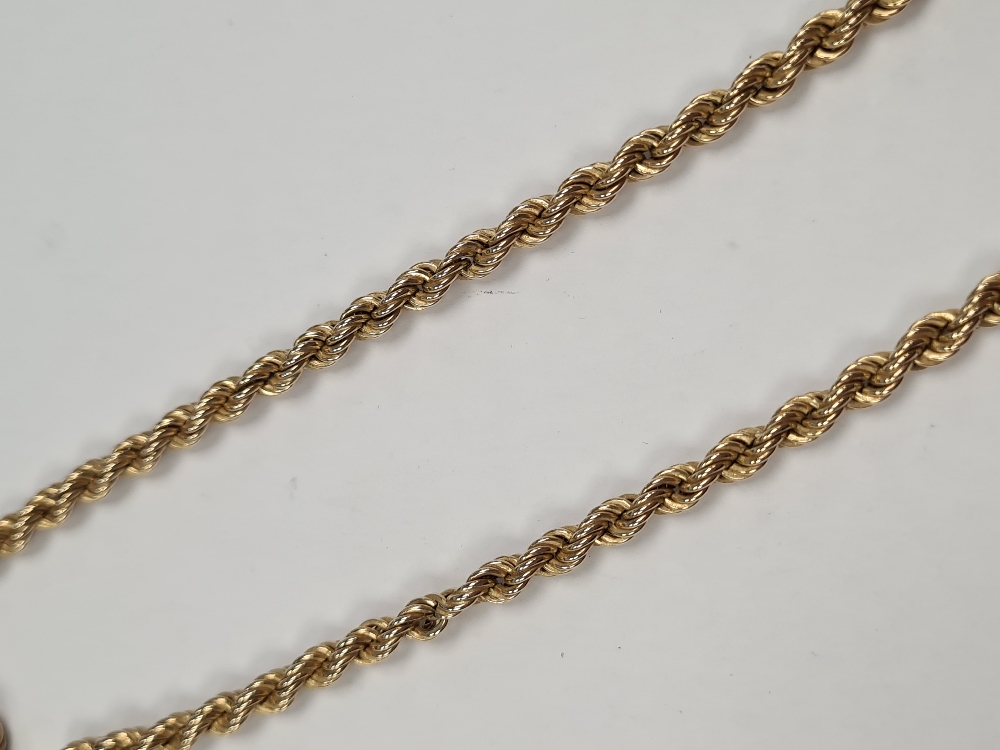 9ct yellow gold ropetwist design neckchain, 52cm, approx 7.42g - Image 3 of 6