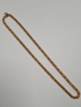 9ct yellow gold fancy link necklace, 50cm, marked 375, 11g