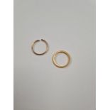 Two 22ct yellow gold wedding bands, one AF, the other size M, both marked 22, approx 6.10g