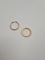 Two 22ct yellow gold wedding bands, one AF, the other size M, both marked 22, approx 6.10g