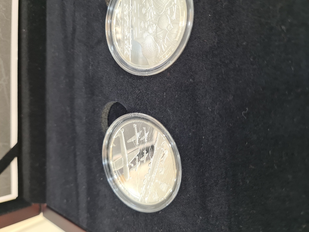 A Silver Proof 2018 RAF Centenary 3 coin set, a Silver Proof 2019 3 coin D-Day set, a 2016 UK Date S - Bild 3 aus 13