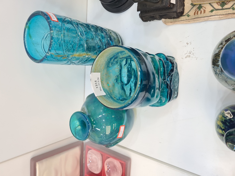 A quantity of Mdina glass including 3 vases, one having square base and one other perfume bottle sig - Image 4 of 4