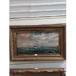 Charles E. Wynne; Marine Artists, 20th century oil titled "The Race Home" monogrammed and dated 1959