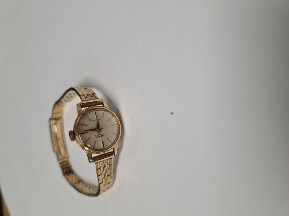 Vintage 'Rodania' ladies plated watch on pretty 18K yellow gold strap marked 18K, CTF - Image 2 of 4