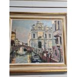 Ken Howard, British 1932 - 2022. A large oil on canvas Venice scene, signed 60 x 50cm