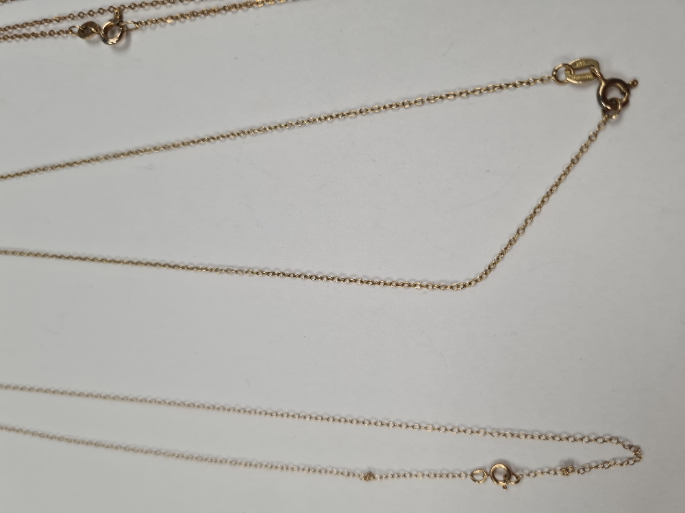 Four fine 9ct yellow gold neckchains, all marked 375, approx 4.52g - Image 9 of 10