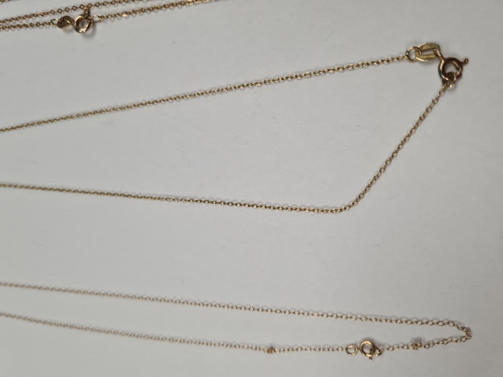 Four fine 9ct yellow gold neckchains, all marked 375, approx 4.52g - Image 4 of 10