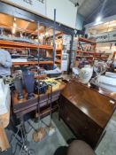 Pair of 1930s chrome plated shop display stands with telescopic column and 2 other smaller medal dis