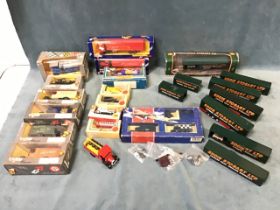 A collection of boxed model commercial and military vehicles, including Corgi, Lledo, etc.; and