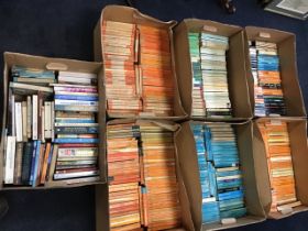 Seven boxes of paperbacks - runs of Penguin, fiction, classics, poetry, novels, reference, sets,