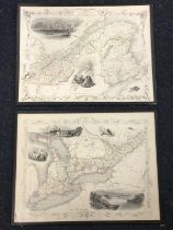 A pair of handcoloured engraved maps of West and East Canada & New Brunswick by J Rapkin for The