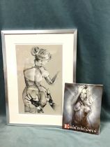Erik Drudwyn, limited edition print, Study in Latex, erotic study of a woman from behind, signed,