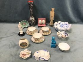 Miscellaneous oriental ceramics and ornaments - Japanese eggshell cups & saucers, Chinese ceramic