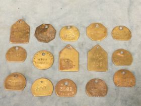 A collection of brass colliery check tokens from Hatfield, Frickley, Brodsworth, Manson, Manvers &