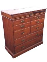 A Victorian mahogany dressing chest by Rentons Ltd - Edinburgh, the hinged moulded top opening to an