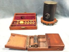 An Edwardian galvanometer by Gambrell Bros - London, the cylindrical lacquered brass case with