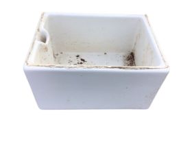 A rectangular deep belfast sink with integral overflow. (23.75in x 18in x 12.25in)