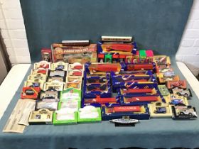 Miscellaneous boxed and loose model cars, OO gauge model railway items and collectible figures,