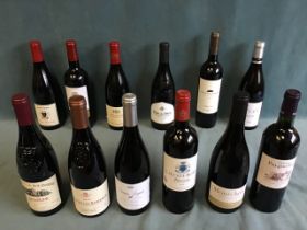 Twelve different bottles - 2015 Domaine la Bouïssiere Gigondas, 2010 Château Puygueraud Bordeaux,