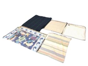 Miscellaneous seat throws - Johnstons cashmere tartan, Black Watch tartan, a Johnstons Home