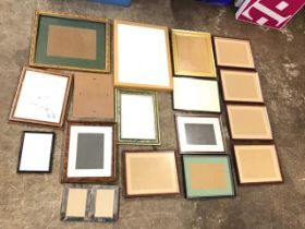 Miscellaneous photograph frames, ebonised, gilt, silver plate, wood, etc. (17)