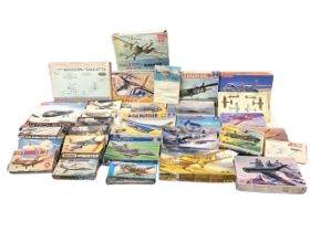 Twenty-nine boxed model aircraft construction kits, British, Russian, American, German, Chinese