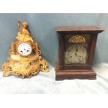 A C19th French ormolu mantel clock by Philippe Mouray - Paris, surmounted by a figure of a