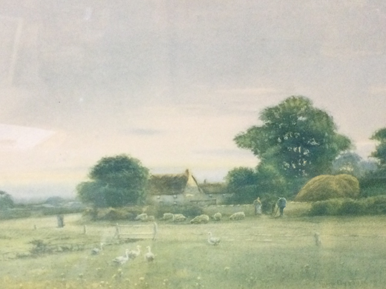 Edward Seago, coloured landscape print, titled The Landmark, signed & dated 1935 in print, framed; - Bild 2 aus 3