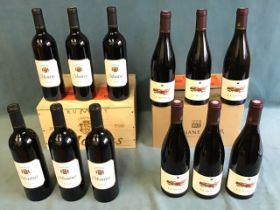 Half-case Madiran Chateau Montus Brumont 2017; and half-case La Rosine Rouge Collines Rhodaniennes