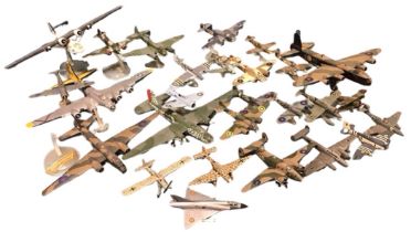 A collection of model aircraft, mainly Airfix pieces - British, German & American, bombers including
